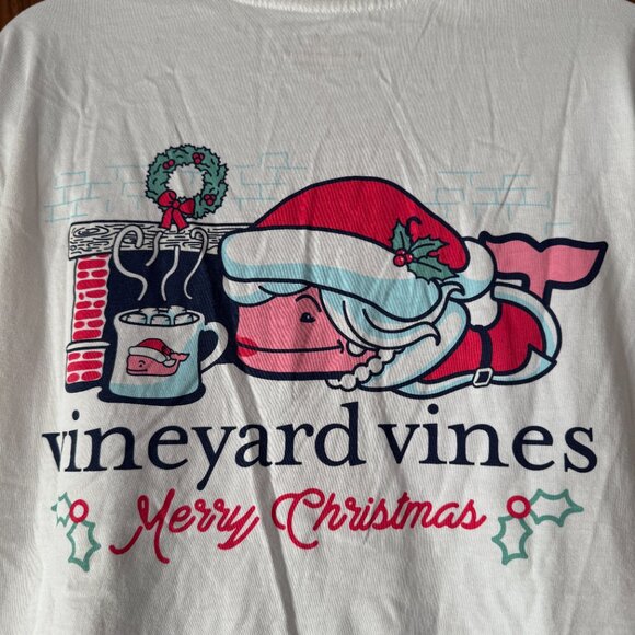 Vineyard Vines Lady. Christmas Whale Long Sleeve White Tee Size 3X - Picture 10 of 12